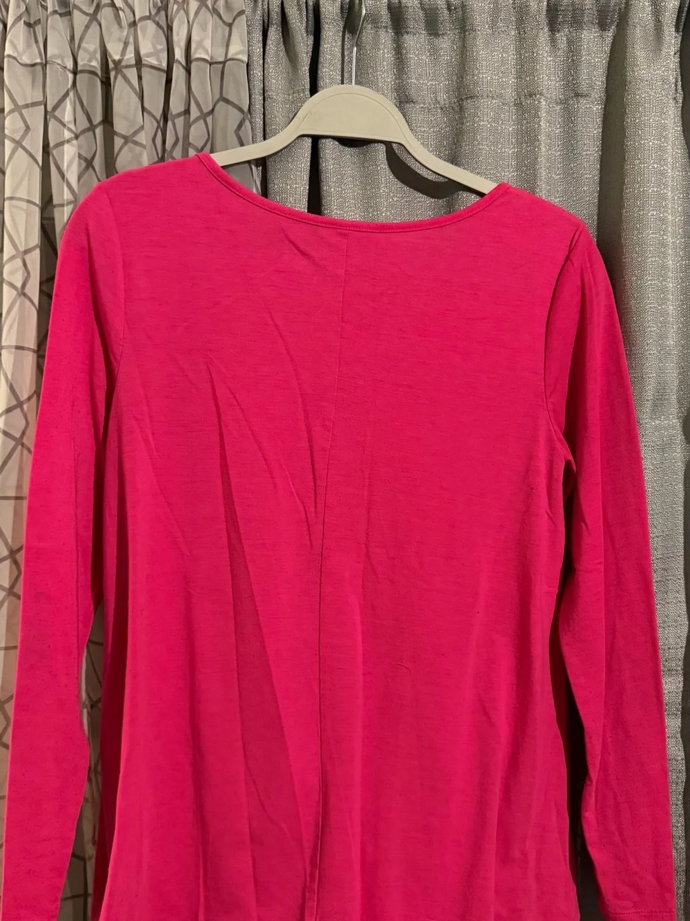 Justice Hot Pink Long Sleeve Tee with Black Eiffel Tower